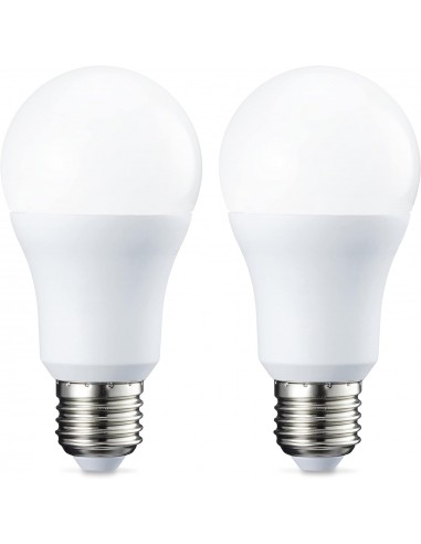 Amazon Basics - Bombilla LED E27 rosca Edison, de 10 W (equivalente a 75 W), blanco cálido, no regulable, paquete de 2