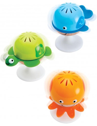 Rattle Set, Hape “Stay-Put” 3 Sea Creatures With Individual Sounds, Teether Details and Suction Pads. 0+ months