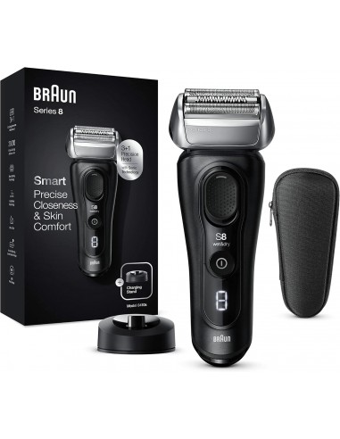 Braun Series 8 Afeitadora Eléctrica Hombre, Máquina de Afeitar Barba con Recortadora de Precisión, Tecnología Sónica, Cabezal de