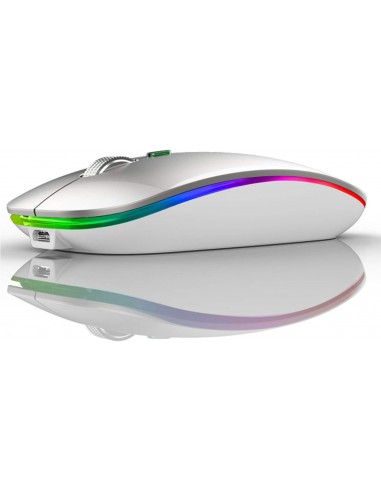 Uiosmuph G12 RatÃ³n InalÃ¡mbrico Recargable, Receptor Nano Wireless Mouse 1600 dpi Ajustables Silencioso Mini Mouse Multicolor