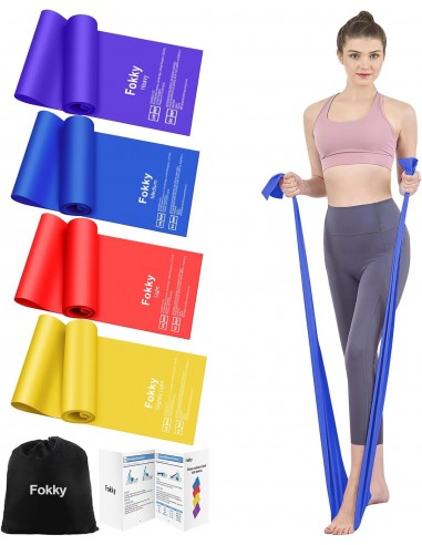 Fokky Bandas Elasticas Musculacion, Gomas Elasticas Musculacion con 4 Niveles de Resistencia, Cintas Elasticas Musculacion con