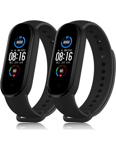 DEOU 2 Pack Correas Coloridas Suave Silicona, Pulseras de Repuesto para Xiaomi Mi Band 5 & Mi Band 6 & Amazfit Band 5