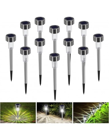 Luces Solares JardÃ­n LED Bawoo 12 Pack JardÃ­n LÃ¡mpara de Camino de Paisaje IluminaciÃ³n de Exterior Impermeable IP65 Luce de