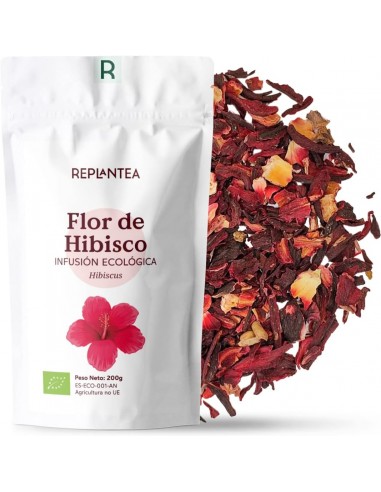 FLOR DE HIBISCO ECOLOGICA 200g (+100Tazas) | InfusiÃ³n de Hibisco, Agua de Jamaica, TÃ© Frio o Cocina REPLANTEA