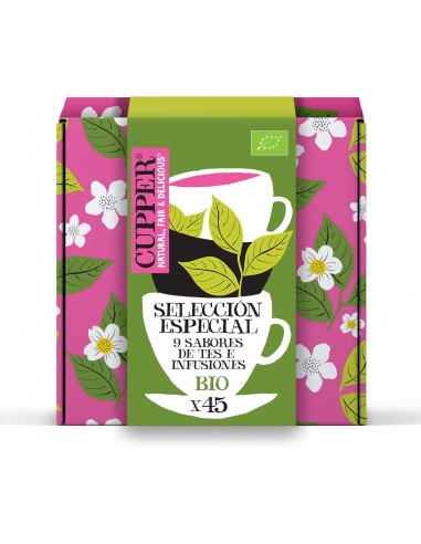 CUPPER - Pack Especial Regalo Varios Sabores - Estuche con 9 Variedades y 5 Bolsitas de cada Sabor de Infusiones EcolÃ³gicas -