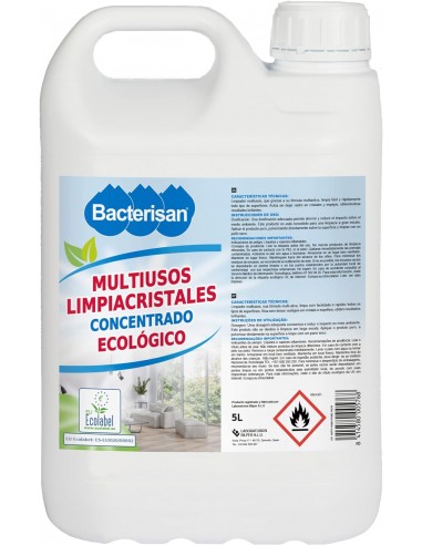 BACTERISAN Multilín Ecológico 5L, Limpiador Multiusos, Concentrado Y Perfumado Para Todo Tipo De Superficies