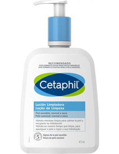 CETAPHIL LociÃ³n Limpiadora Facial 473ml, piel sensible, normal y seca, hidrata mientras limpia, gel limpiador facial sin