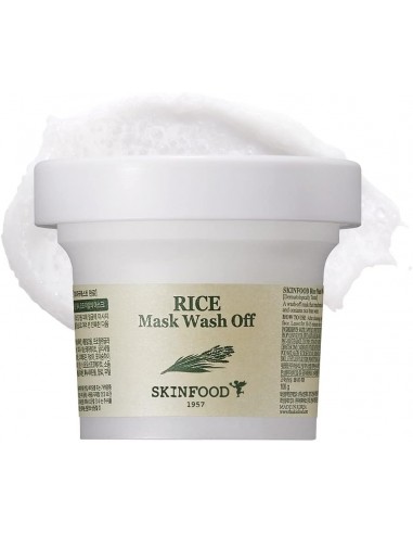 SKIN FOOD since 1957 Mascarilla Arroz 120 g- Exfoliante exfoliante de arroz blanco, mascarillas faciales para pieles oscuras,