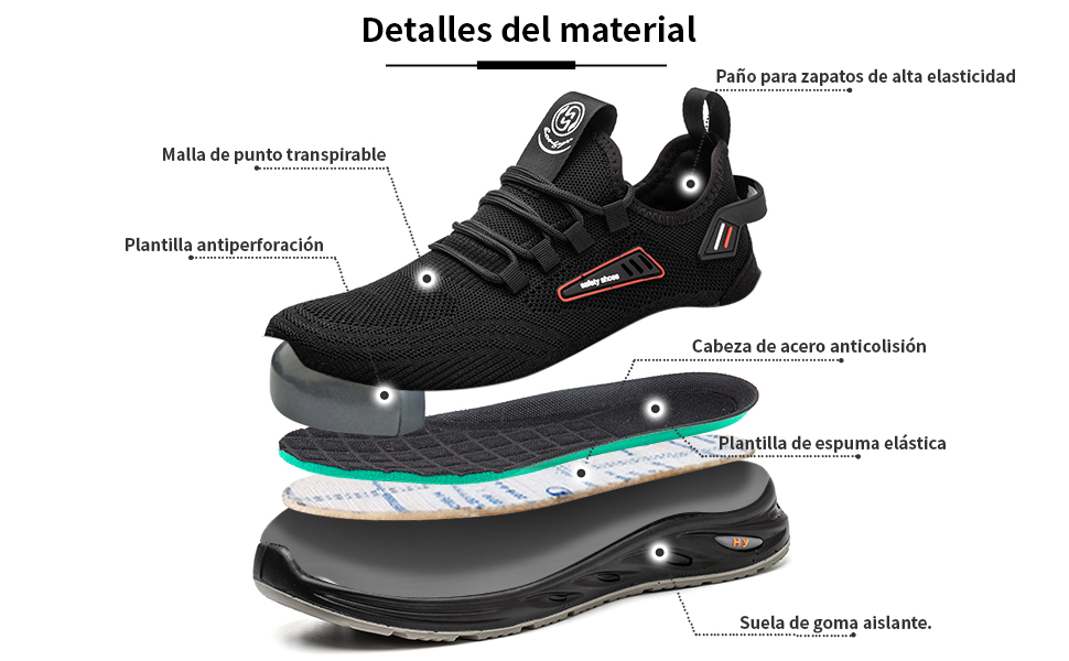  Zapatos de Seguridad Hombre Zapatillas de Seguridad