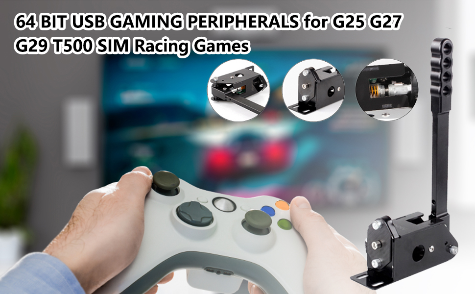 USB Game Handbrake 64Bit Universal Linear Game Handbrake Professional Gaming Peripheral Handbrake