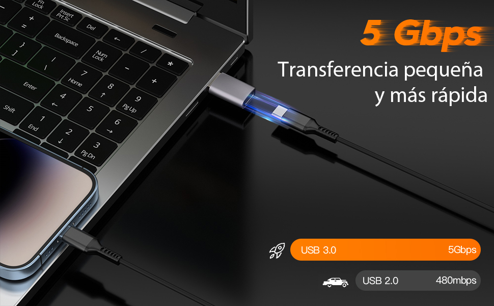 Adaptador USB C a USB 3.0, 4 Pack, Adaptador USB C Hembra a USB Macho