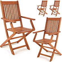 Deuba Set de 4 sillas madera de acacia robusto resistente plegables jardÃ­n terraza patio balcÃ³n