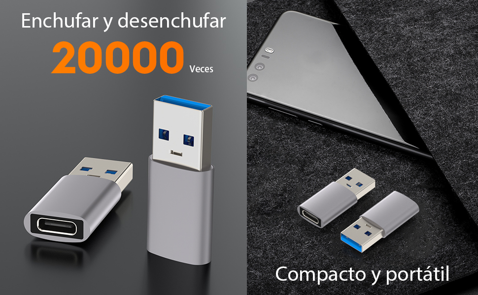 Adaptador USB C a USB 3.0, 4 Pack, Adaptador USB C Hembra a USB Macho