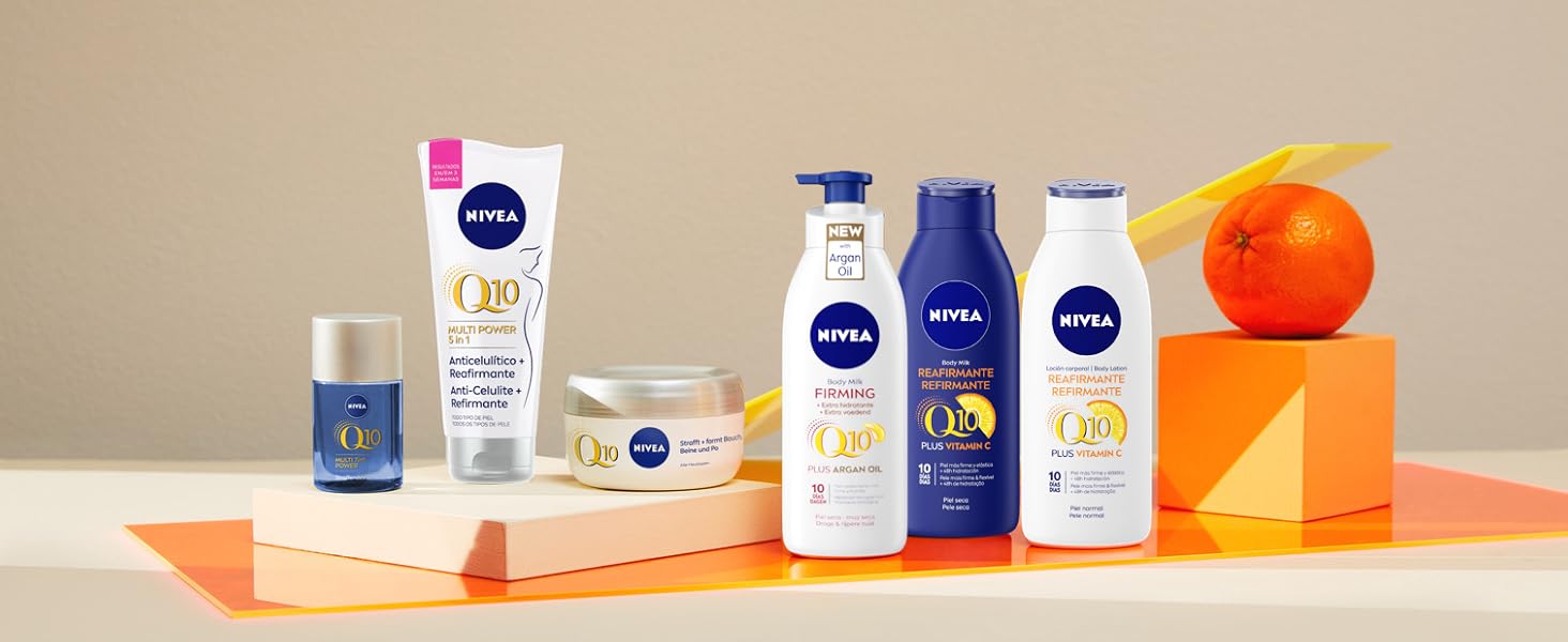 nivea q10 corporal cremas lociones y aceites gama de productos reafirmantes, antiestrías