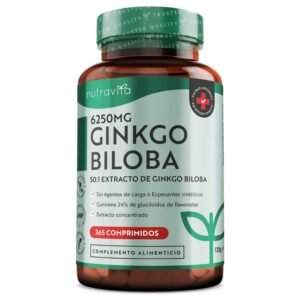 Ginkgo Biloba 6250 mg – 365 Comprimidos – Mejora concentración y memoria