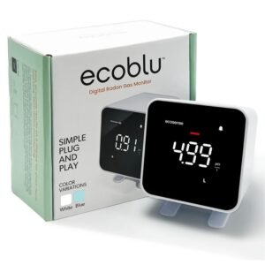 Detector de radón doméstico Ecosense EB100 EcoBlu – Monitoreo continuo a corto y largo plazo, fácil de usar