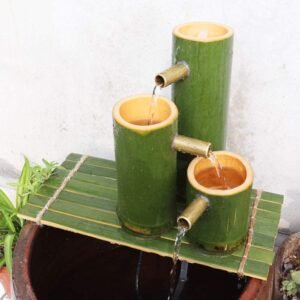 Fuente de bambú para jardín