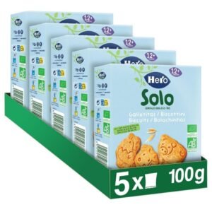 Galletas de Animales Infantiles, 5 x 100 g – 100% ECO, BIO, con Ingredientes de Agricultura Ecológica para Bebés a partir de 12 meses