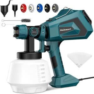 Pistola Pintura con 5 Boquillas y 3 Patrones de Pulverización – 700W HVLP | Akdomart