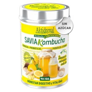Té de Kombucha en Polvo, 100 gr (10 porciones), con Probióticos, Prebióticos y Fibra – Sin Azúcar – 10 Porciones